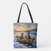 Treeing Walker Coonhound Christmas Boat Holiday Tote Bag (Achterkant)