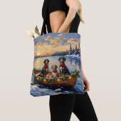 Treeing Walker Coonhound Christmas Boat Holiday Tote Bag (Dichtbij)