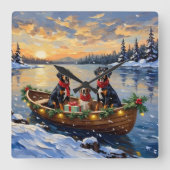 Treeing Walker Coonhound Christmas Boat Holiday Vierkante Klok (Voorkant)