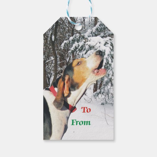 Treeing Walker Coonhound Christmas Gift Label Cadeaulabel (Achterkant)