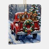 Treeing Walker Coonhound Christmas Red Truck Keramisch Ornament (Rechts)