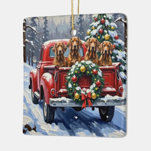 Treeing Walker Coonhound Christmas Red Truck Keramisch Ornament (Links)
