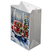 Treeing Walker Coonhound Christmas Red Truck Medium Cadeauzakje (Voorkant Gekanteld)