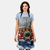 Treeing Walker Coonhound Christmas Red Truck Schort (Gedragen)