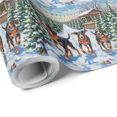 Treeing Walker Coonhound Christmas Tree Farm Cadeaupapier (Rol Hoek)