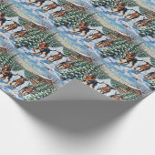 Treeing Walker Coonhound Christmas Tree Farm Cadeaupapier (Hoek)