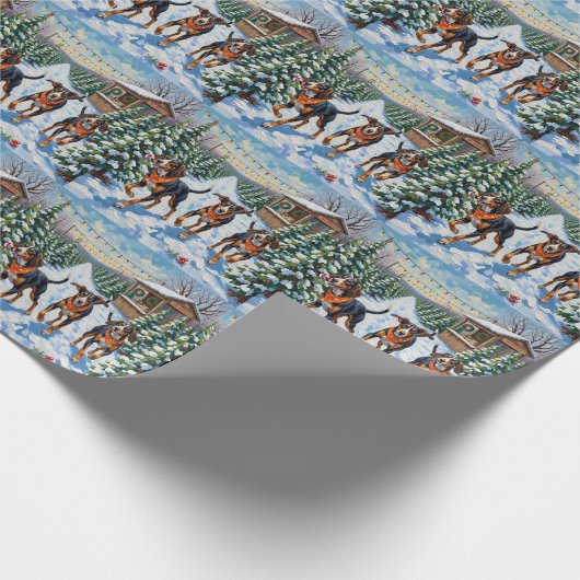 Treeing Walker Coonhound Christmas Tree Farm Cadeaupapier (Hoek)