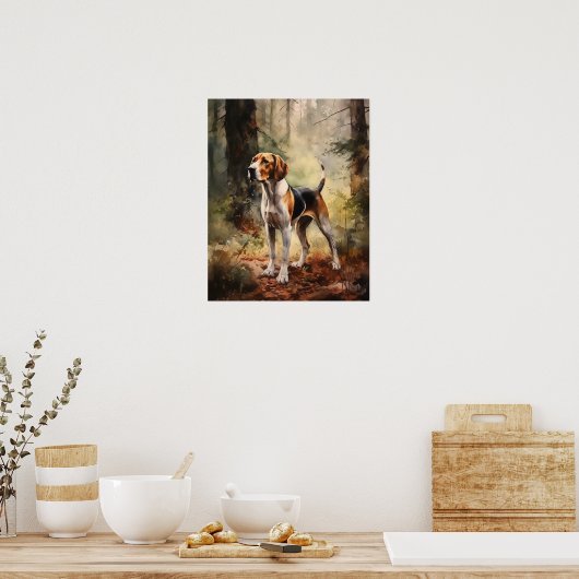 Treeing Walker Coonhound Dog Art Print Poster (Keuken)