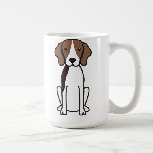 Treeing Walker Coonhound Dog Cartoon Koffiemok (Rechts)