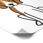 Treeing Walker Coonhound Dog Cartoon Poster (Hoek)