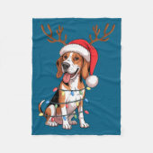 Treeing Walker Coonhound Dog Christmas Lights Sant Fleece Deken (Voorkant)