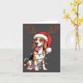 Treeing Walker Coonhound Dog Christmas Lights Sant Kaart (Gele Bloem)