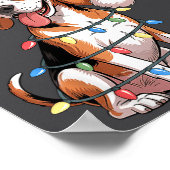 Treeing Walker Coonhound Dog Christmas Lights Sant Poster (Hoek)