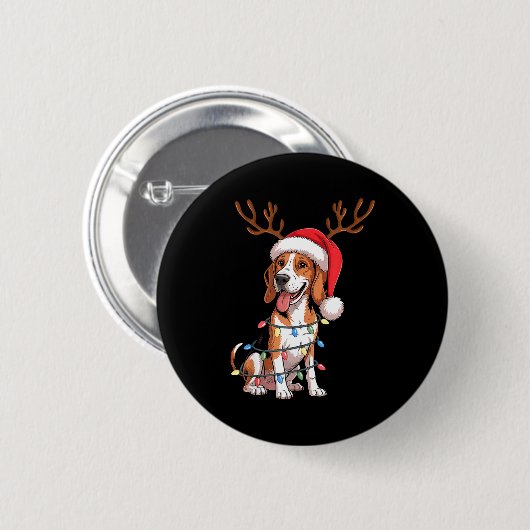 Treeing Walker Coonhound Dog Christmas Lights Sant Ronde Button 5,7 Cm (Voorkant /achterkant)