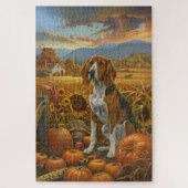 Treeing Walker Coonhound Dog Herfst Thanksgiving Legpuzzel (Verticaal)