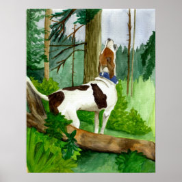 Treeing Walker Coonhound Dog Portret Poster