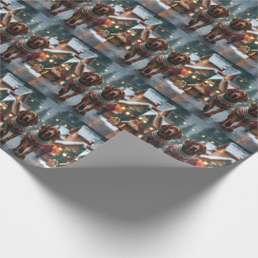 Treeing Walker Coonhound Dogs Christmas Snow  Cadeaupapier (Hoek)