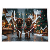 Treeing Walker Coonhound Dogs Christmas Snow Groot Cadeauzakje (Voorkant)