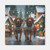 Treeing Walker Coonhound Dogs Christmas Snow  Magneet (Voorkant)