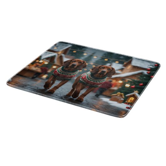 Treeing Walker Coonhound Dogs Christmas Snow  Snijplank (Hoek)