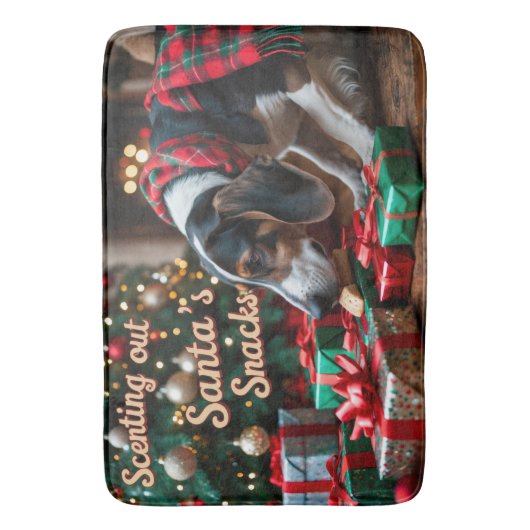 Treeing Walker Coonhound Feestelijke Kerstvakantie Badmat (Voorkant Verticaal)