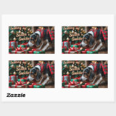 Treeing Walker Coonhound Feestelijke Kerstvakantie Rechthoekige Sticker (Vel)
