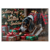 Treeing Walker Coonhound Feestelijke Kerstvakantie Snijplank (Voorkant)