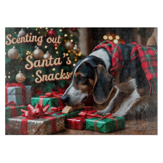 Treeing Walker Coonhound Feestelijke Kerstvakantie Snijplank (Voorkant)