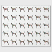 Treeing Walker Coonhound Geometric Silhouette Cadeaupapier (Vlak)