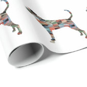 Treeing Walker Coonhound Geometric Silhouette Cadeaupapier (Rol Hoek)