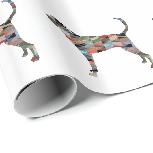 Treeing Walker Coonhound Geometric Silhouette Cadeaupapier (Rol Hoek)