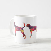 Treeing Walker Coonhound Geometric Silhouette Koffiemok (Voorkant links)