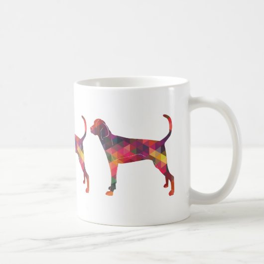 Treeing Walker Coonhound Geometric Silhouette Koffiemok (Rechts)