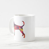 Treeing Walker Coonhound Geometric Silhouette Koffiemok (Voorkant links)