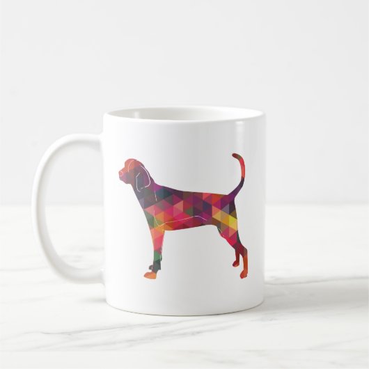 Treeing Walker Coonhound Geometric Silhouette Koffiemok (Links)