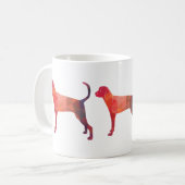Treeing Walker Coonhound Geometric Silhouette Koffiemok (Voorkant links)