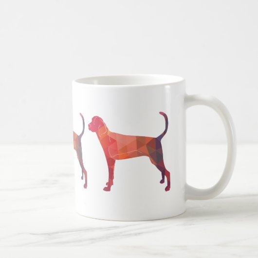 Treeing Walker Coonhound Geometric Silhouette Koffiemok (Rechts)