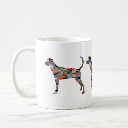 Treeing Walker Coonhound Geometric Silhouette Koffiemok (Links)
