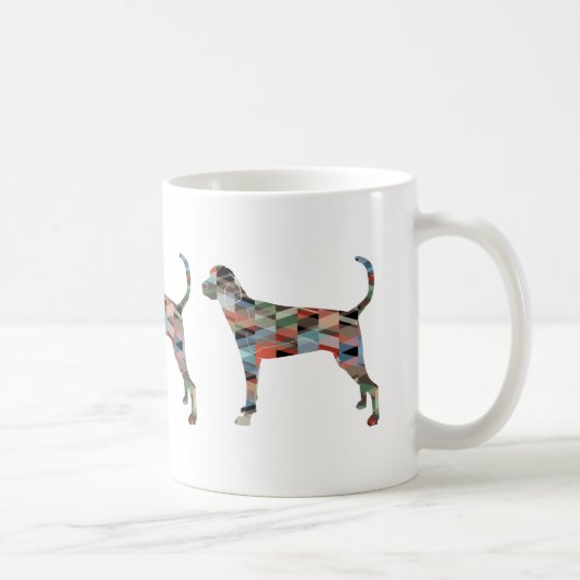 Treeing Walker Coonhound Geometric Silhouette Koffiemok (Rechts)
