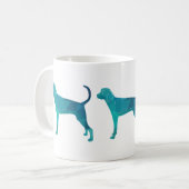 Treeing Walker Coonhound Geometric Silhouette Koffiemok (Voorkant links)