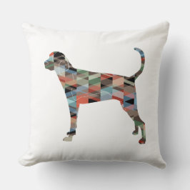 Treeing Walker Coonhound Geometric Silhouette Kussen
