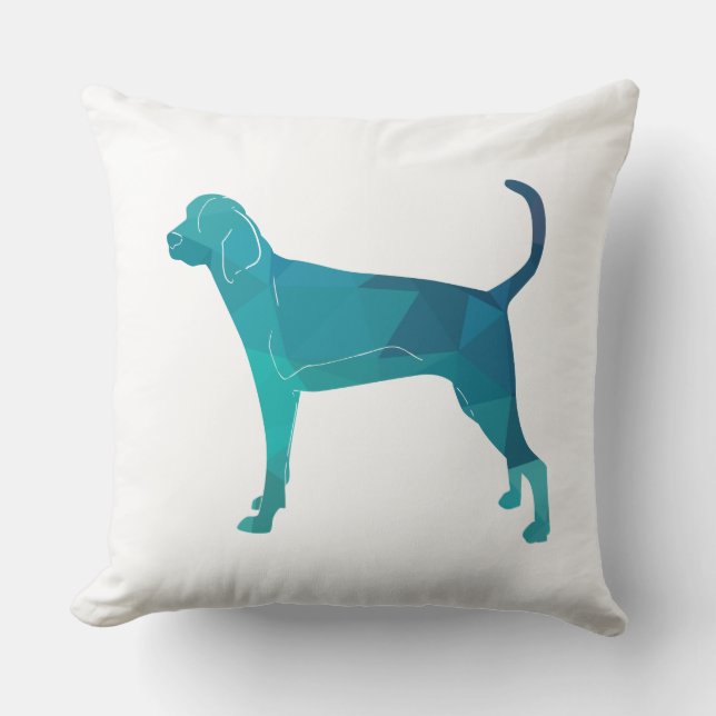 Treeing Walker Coonhound Geometric Silhouette Kussen (Voorkant)