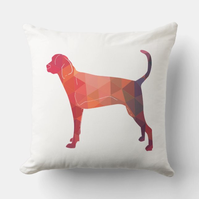 Treeing Walker Coonhound Geometric Silhouette Kussen (Voorkant)