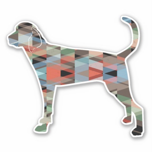 Treeing Walker Coonhound Geometric Silhouette Sticker (Voorkant)