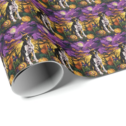 Treeing Walker Coonhound Halloween Heks Pompoen Cadeaupapier (Rol Hoek)