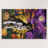 Treeing Walker Coonhound Halloween Heks Pompoen Legpuzzel (Horizontaal)
