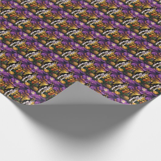 Treeing Walker Coonhound Halloween Witch Pumpkin Cadeaupapier (Hoek)