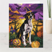 Treeing Walker Coonhound Halloween Witch Pumpkin Kaart (Voorkant)