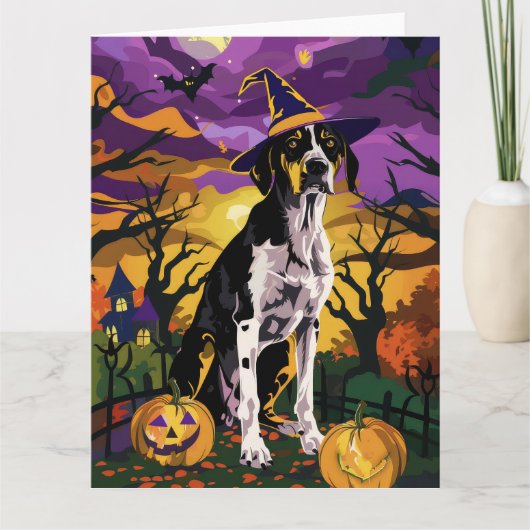 Treeing Walker Coonhound Halloween Witch Pumpkin Kaart (Voorkant)