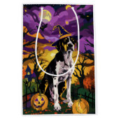 Treeing Walker Coonhound Halloween Witch Pumpkin Medium Cadeauzakje (Voorkant)
